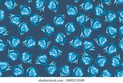 Spring colorful vector illustration with roses. Cartoon style. Design for fabric, textile, paper. Holiday print for Easter, Birthday, 8 march. Flowers with leaves.