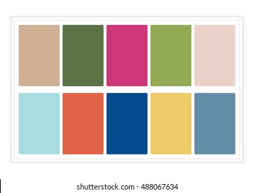 Spring Colors for 2017. Colors of the Year, Palette Fashion Colors. without Name. Vector Illustration