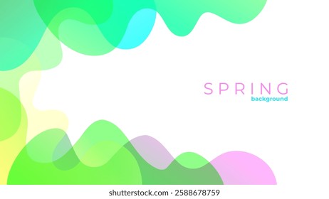 Spring colors. Abstract background with color gradient flowing waves for Springtime season creative graphic design. Vector illustration.