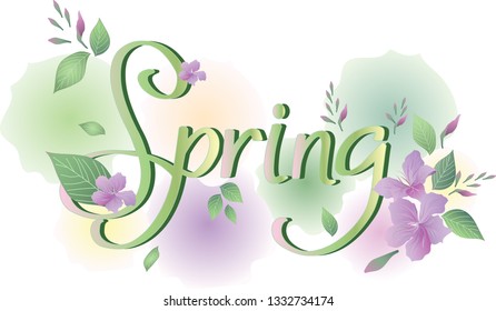 Spring colors, flowers, leaves, vector- เวกเตอร์