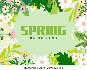 Spring is coming banner. Trendy texture. Season vocation, weekend, holiday logo. Spring Time Wallpaper. Happy spring Day. Spring vector Lettering text. Fashionable styling. Flower vector.