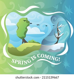 Spring coming festival vector illustration.