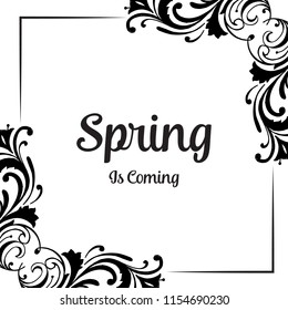 Spring is coming floral frame hand draw vector illustrartion