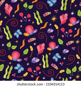 Spring is coming floral seamless pattern.