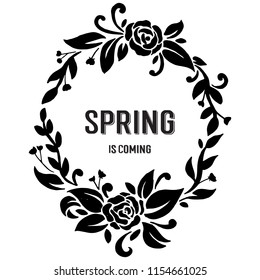 Spring is coming with flower frame vector illustration