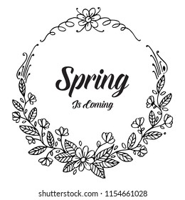 Spring is coming with flower frame vector illustration