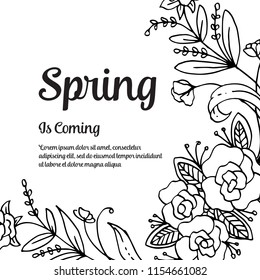 Spring is coming flower hand draw design vector illustration