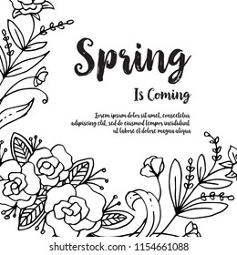 Spring is coming flower hand draw design vector illustration