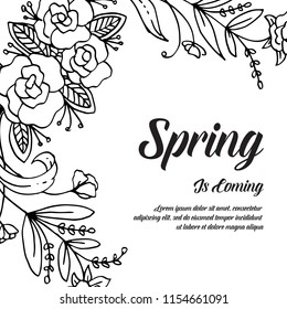Spring is coming flower hand draw design vector illustration