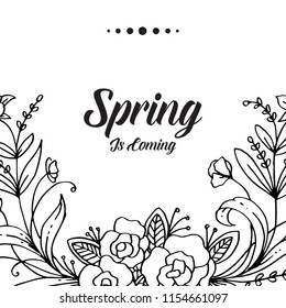 Spring is coming flower hand draw design vector illustration