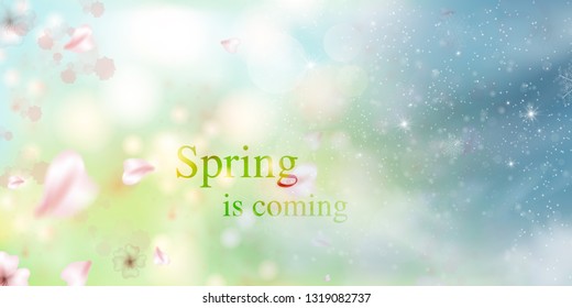 Spring is coming. spring grass and meadow flowers. Winter - spring season watercolor vector illustration. Spring design. - Vector