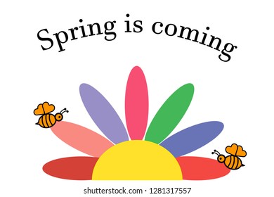 spring is coming illustration for t-shirt print and other uses