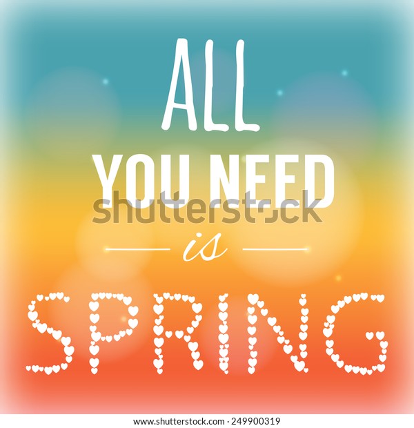 Spring Coming Sign Vector Lettering Illustration Stock Vector (Royalty