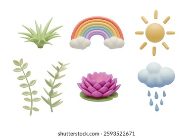 spring concept 3D vector icon set. for design need, animation, game, apps, presentation, flyer or poster, content creator, and other.