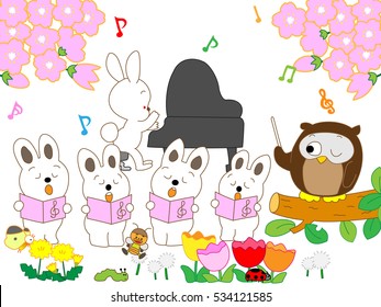 The spring concert of the animal.