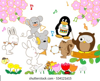 The spring concert of the animal.
