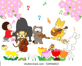 The spring concert of the animal.