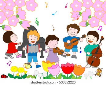 The spring concert of children.