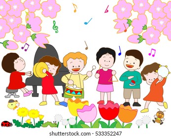 The spring concert of children.