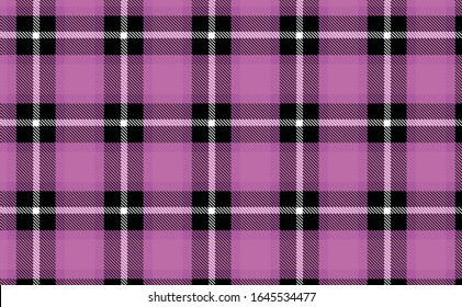 Spring Crocus purple color themed plaid SCOTTISH TARTAN Checkered Fabric Pattern background.