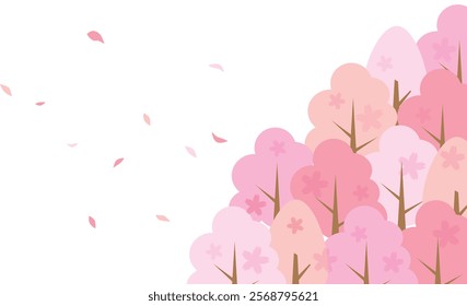 Spring cute cherry blossom illustration background material