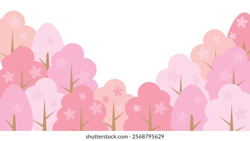 Spring cute cherry blossom illustration background material