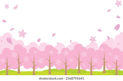 Spring cute cherry blossom illustration background material