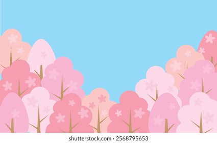 Spring cute cherry blossom illustration background material