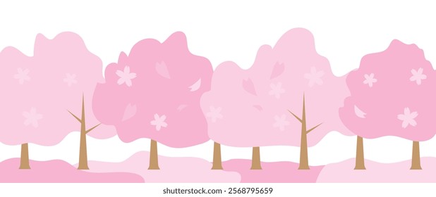 Spring cute cherry blossom illustration background material