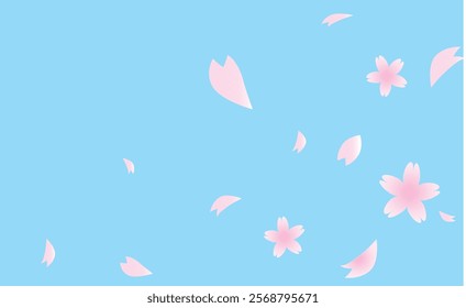 Spring cute cherry blossom illustration background material