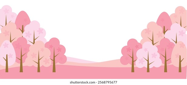 Spring cute cherry blossom illustration background material