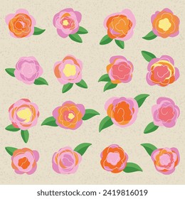 ilustración del elemento de la rosa de la flor linda de primavera
