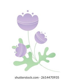 Spring Cute Flower Vector Cartoon Illustration on the White Background
