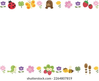 Spring cute illustration frame material