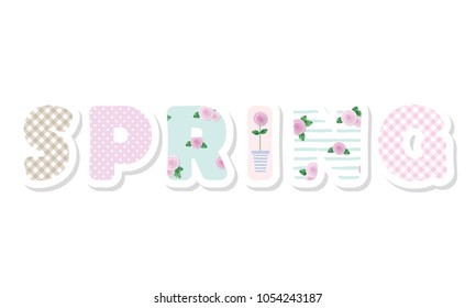 Spring cute letters paper cut out.