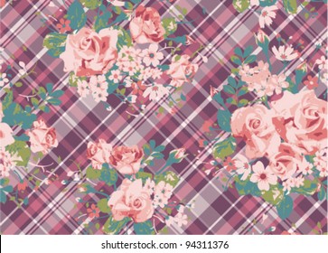 spring cute vintage rose pattern background