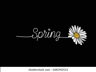 spring daisy flower hand drawn vector