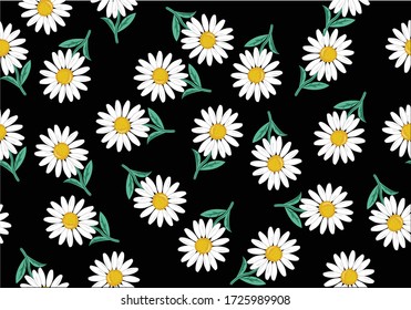 spring daisy flower hand drawn vector fabric towel design pattern polka dot summer print  ditsy flower 
stationery,towel,linens,sationary,pack,packet
