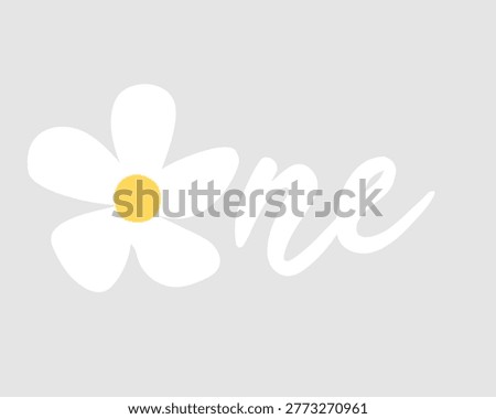 Spring daisy flower One. 1st Birthday. Baby first birthday concept.  Autism. 