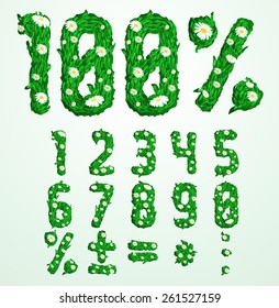 Spring daisy FONT, part 2/2 Numbers and symbols