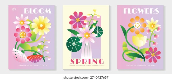 Ilustración cartel Vector flores