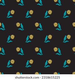 Spring Dandelion Flowers Garden Vector Graphic Seamless Pattern can be use for background and apparel design
