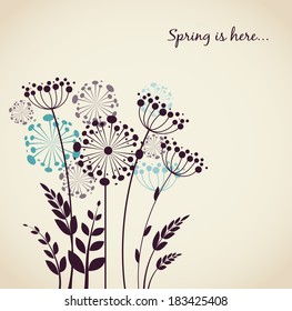 Spring dandelion flowers - vector background