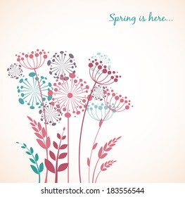 Spring dandelion flowers - vector background