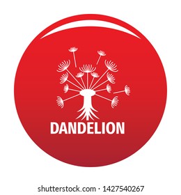 Spring dandelion logo icon. Simple illustration of spring dandelion vector icon for any design red