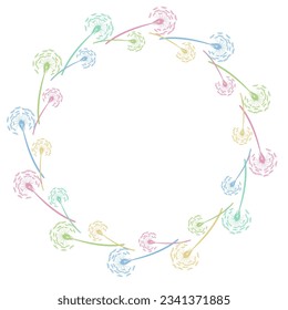 spring dandelions round frame border