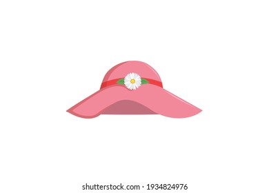 Spring Dark Pink Hat Flower Vector Icon