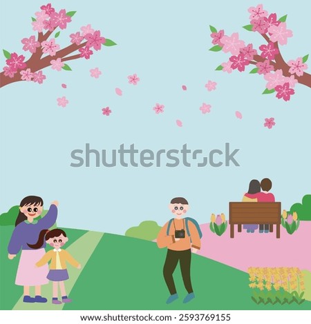 Spring Day at the Cherry Blossom Park