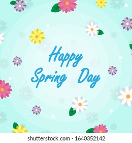 Spring Day is flowers background. Vector illustration.