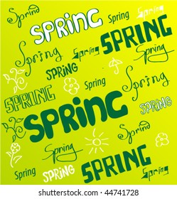 Spring day. Vector font pattern.